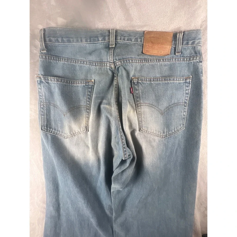 Levis 569 Loose Straight Fit Jeans Light Wash Blue Denim 34x34 00569-0573 Mens